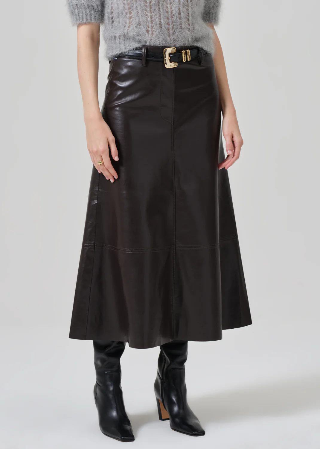 Cassia Leather Skirt - Chocolate - Citizens of Humanity Canada - Danali