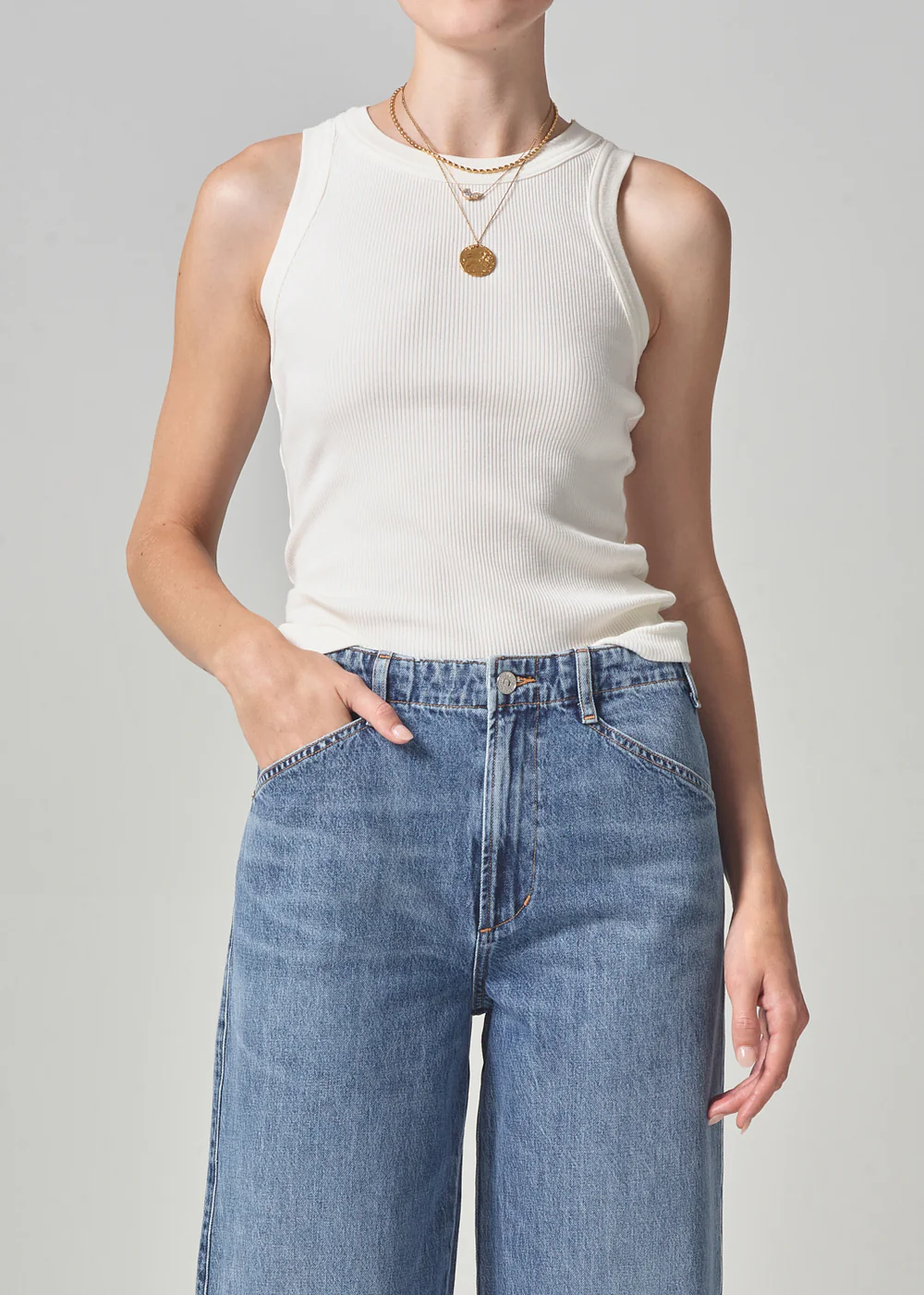 Isabel Rib Tank Top - Pashmina - Citizens of Humanity Canada - Danali