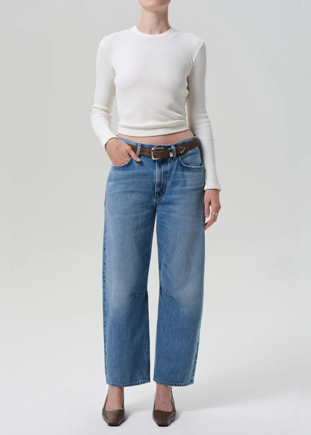 Pilar Waffle Crewneck T-Shirt - Pashmina - Citizens of Humanity Canada - Danali