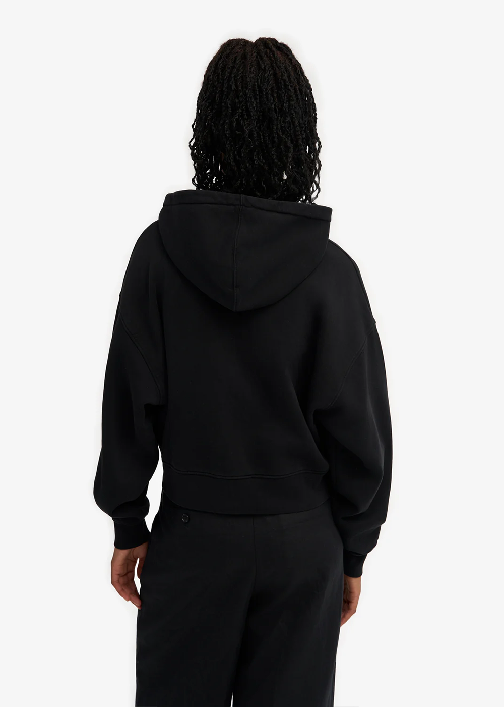 Organic Crop Zip Hood - Deep Black - Colorful Standard Canada - Danali