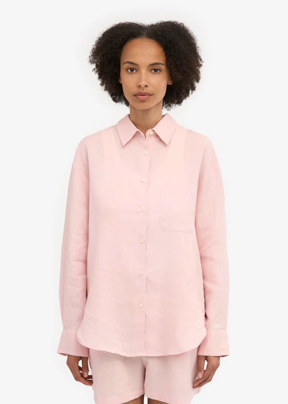Colorful Standard Organic Linen Oversized Shirt Faded Pink - Danali