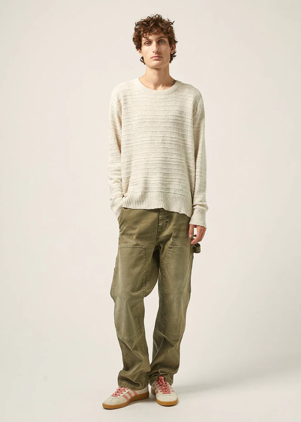 Linen Silk Crewneck Sweater - Natural - Corridor Clothing Canada - Danali