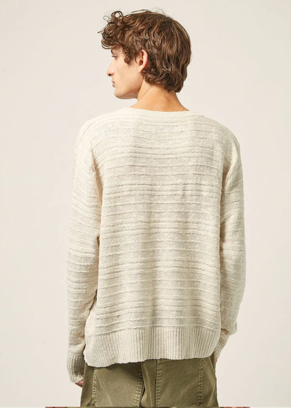 Linen Silk Crewneck Sweater - Natural - Corridor Clothing Canada - Danali