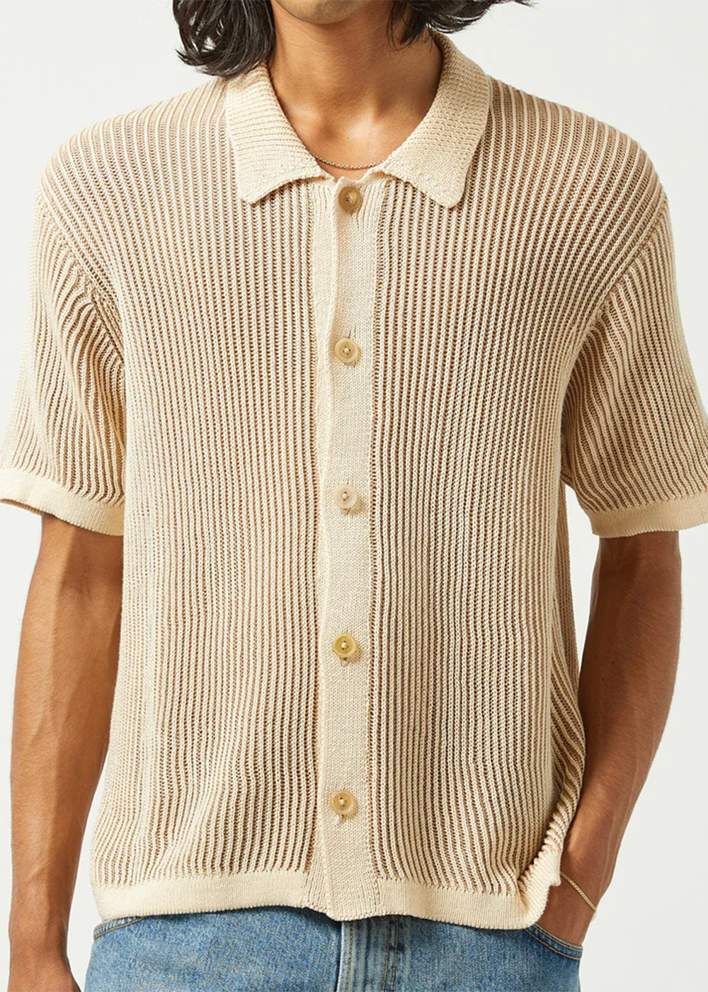Plated Short Sleeve Shirt - Natural - Corridor Clothing Canada - Danali