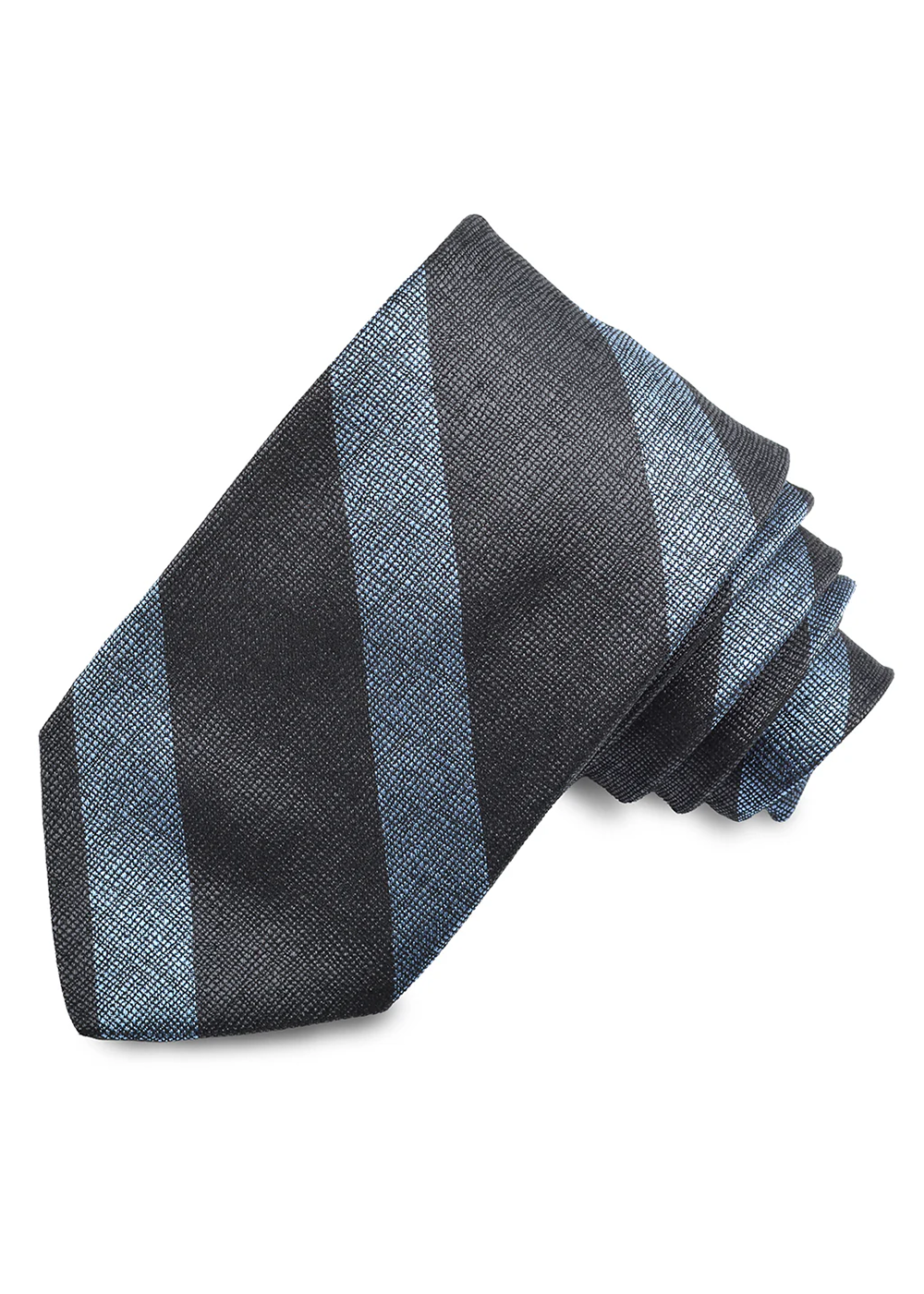 Silk Jacquard Stripe Tie - Blue/Black - Dion Canada - Danali