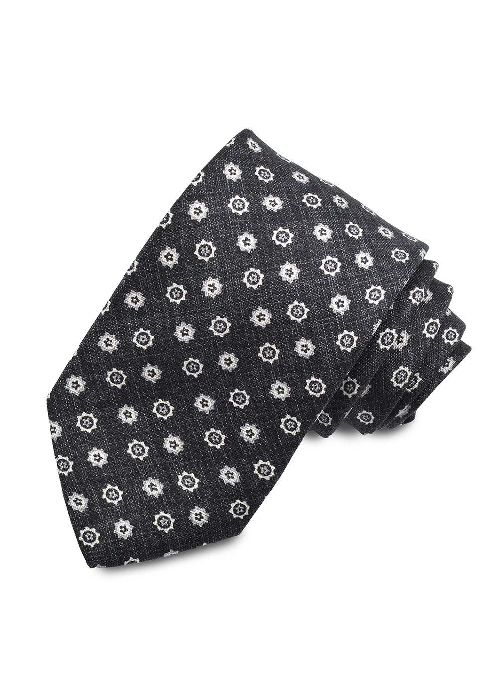 Silk Printed Star Tie - Black/Ecru - Dion Canada - Danali