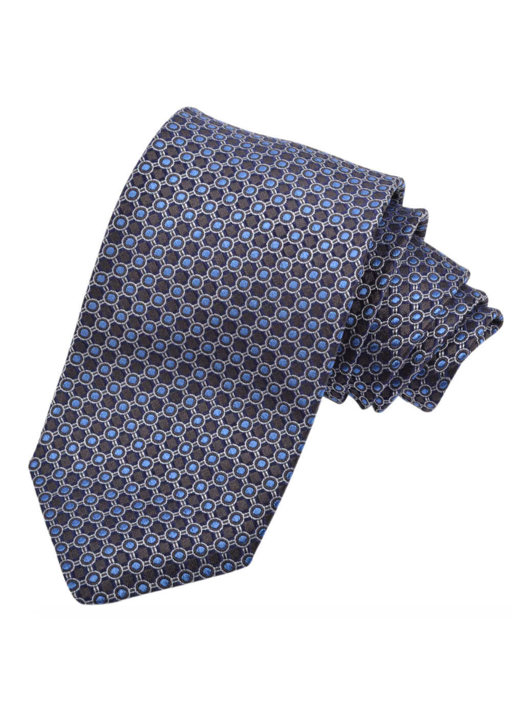 Patterned tie on a white background