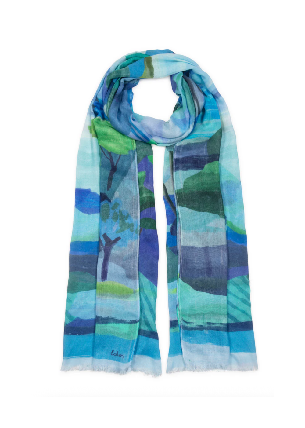 Painterly Landscape Wrap - Ultramarine - Echo Canada - Danali