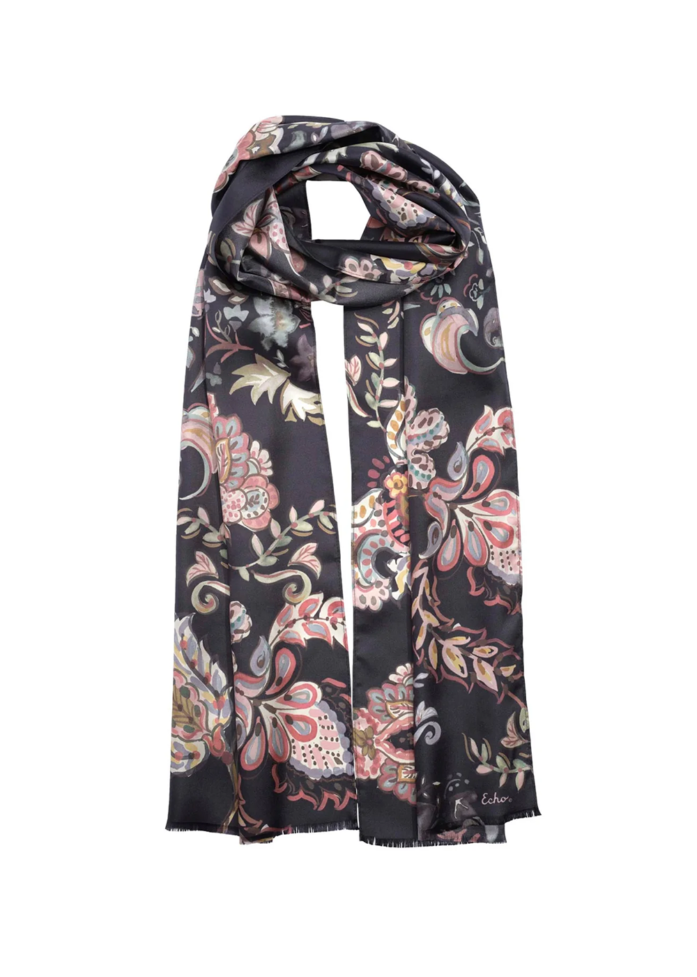 Dreamy Paisley Oblong Scarf - Black - Echo Canada - Danali