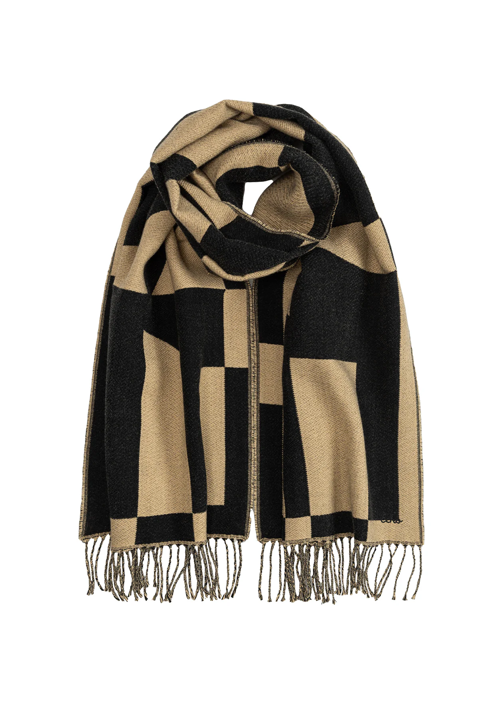 Geo Double Face Jacquard Scarf - Black - Echo Canada - Danali