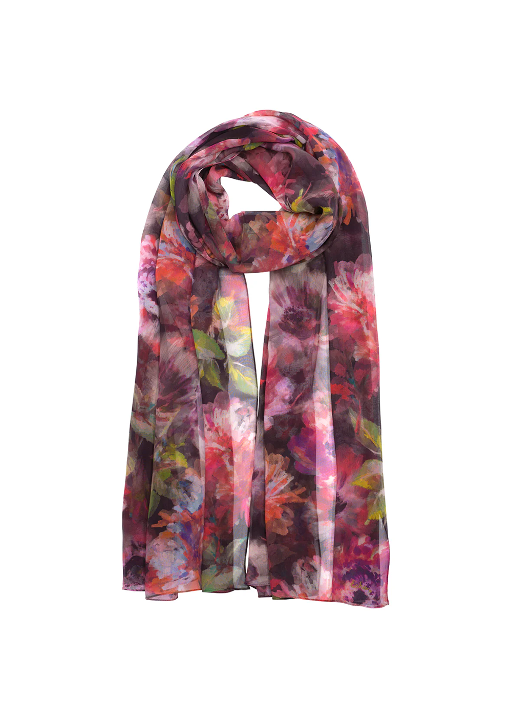 Hazy Floral Crinkle Wrap Scarf - Black - Echo Canada - Danali