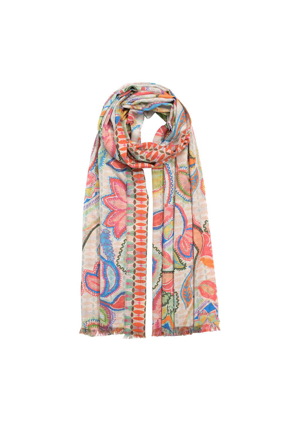 Hypnotic Garden Double Face Scarf - Cream - Echo Canada - Danali