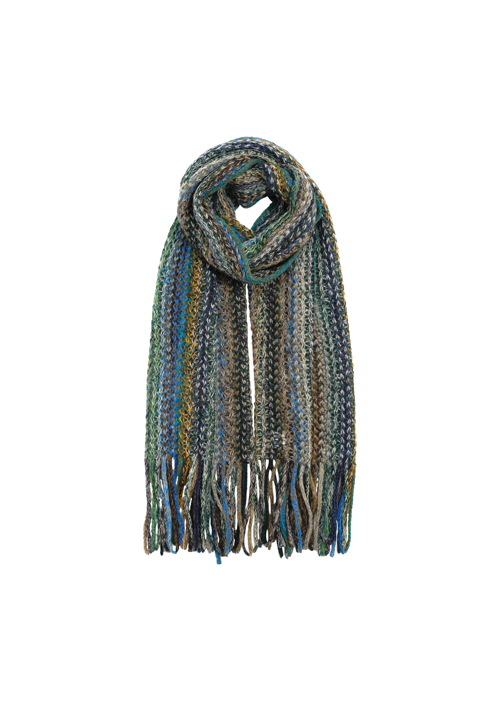 Microstripe Netting Stitch Scarf - Blue Spruce - Echo Canada - Danali