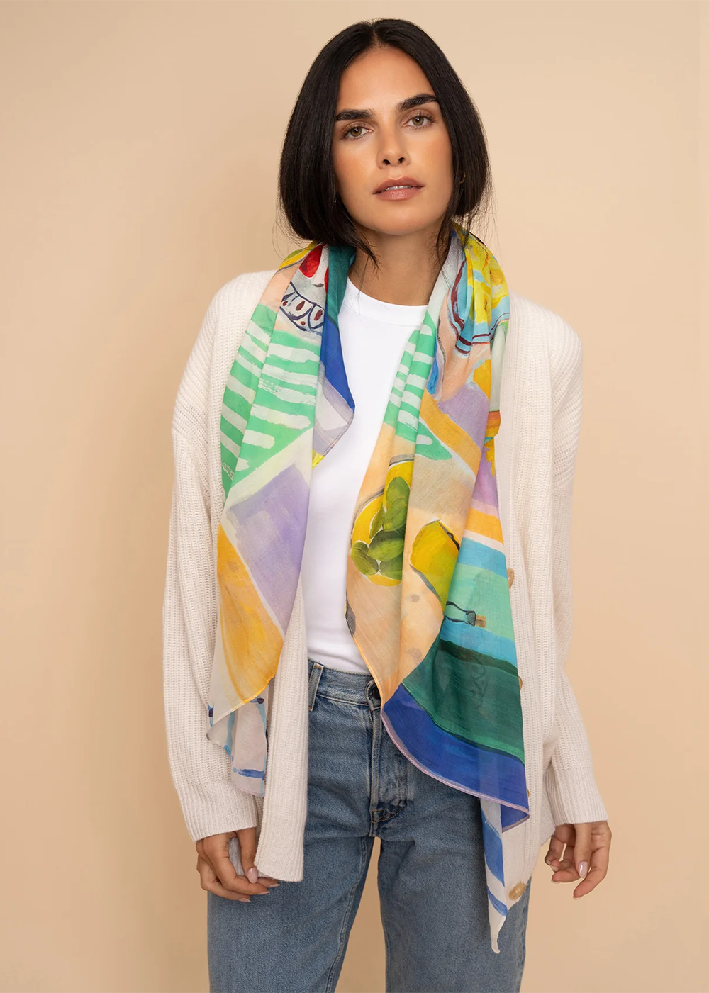 Veranda Square Silk Scarf - Multi - ECHO Canada - Danali