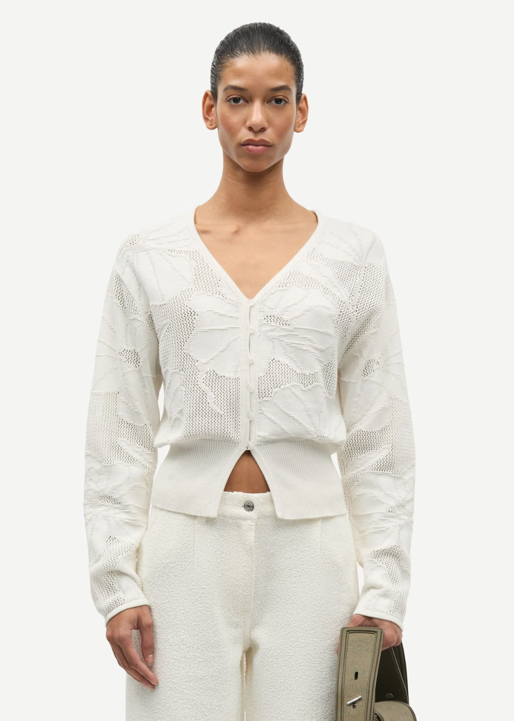 Sapoppie Cardigan - Clear Cream - Samsoe Samsoe Canada - Danali - F26200069