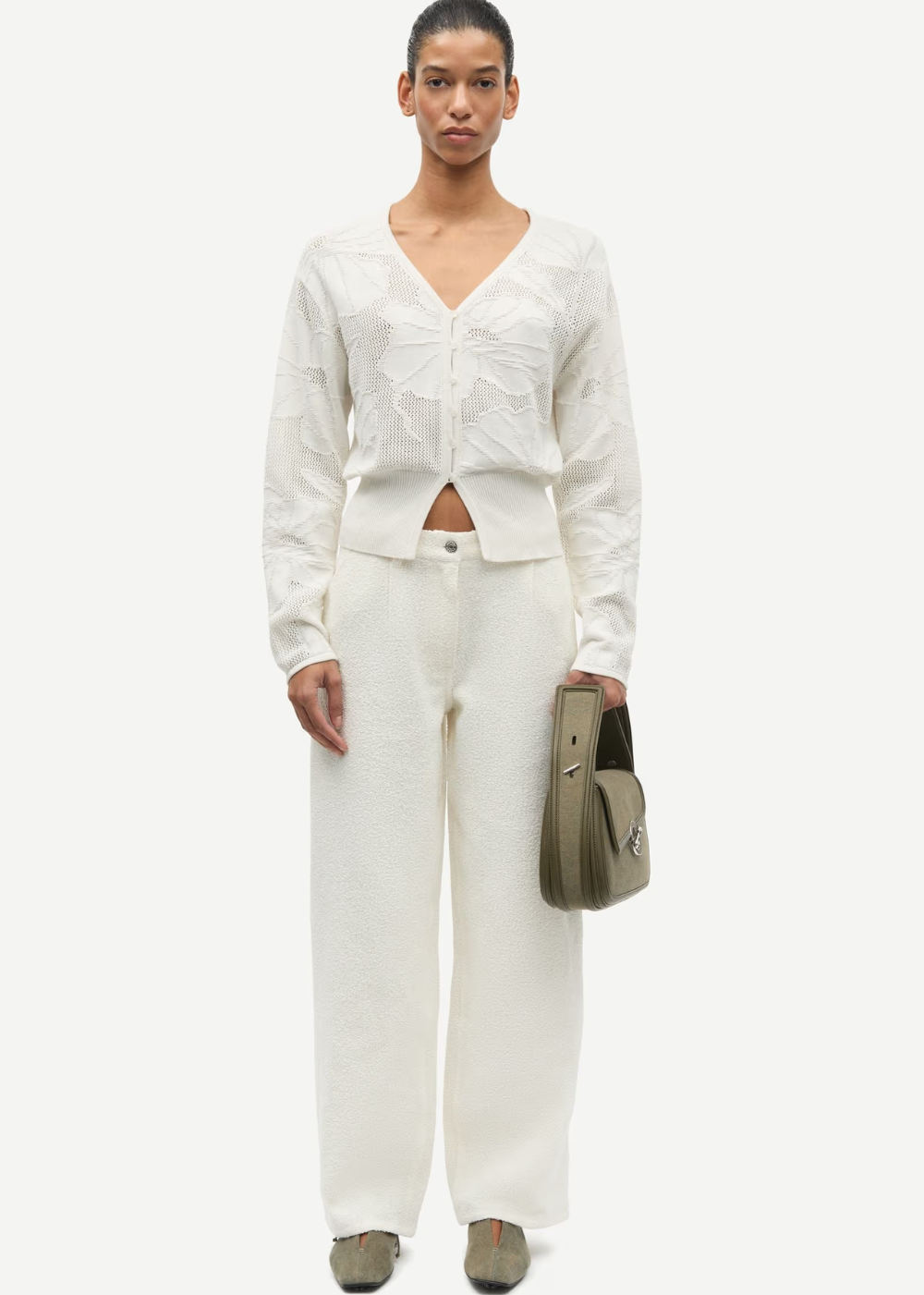 Sapoppie Cardigan - Clear Cream - Samsoe Samsoe Canada - Danali - F26200069