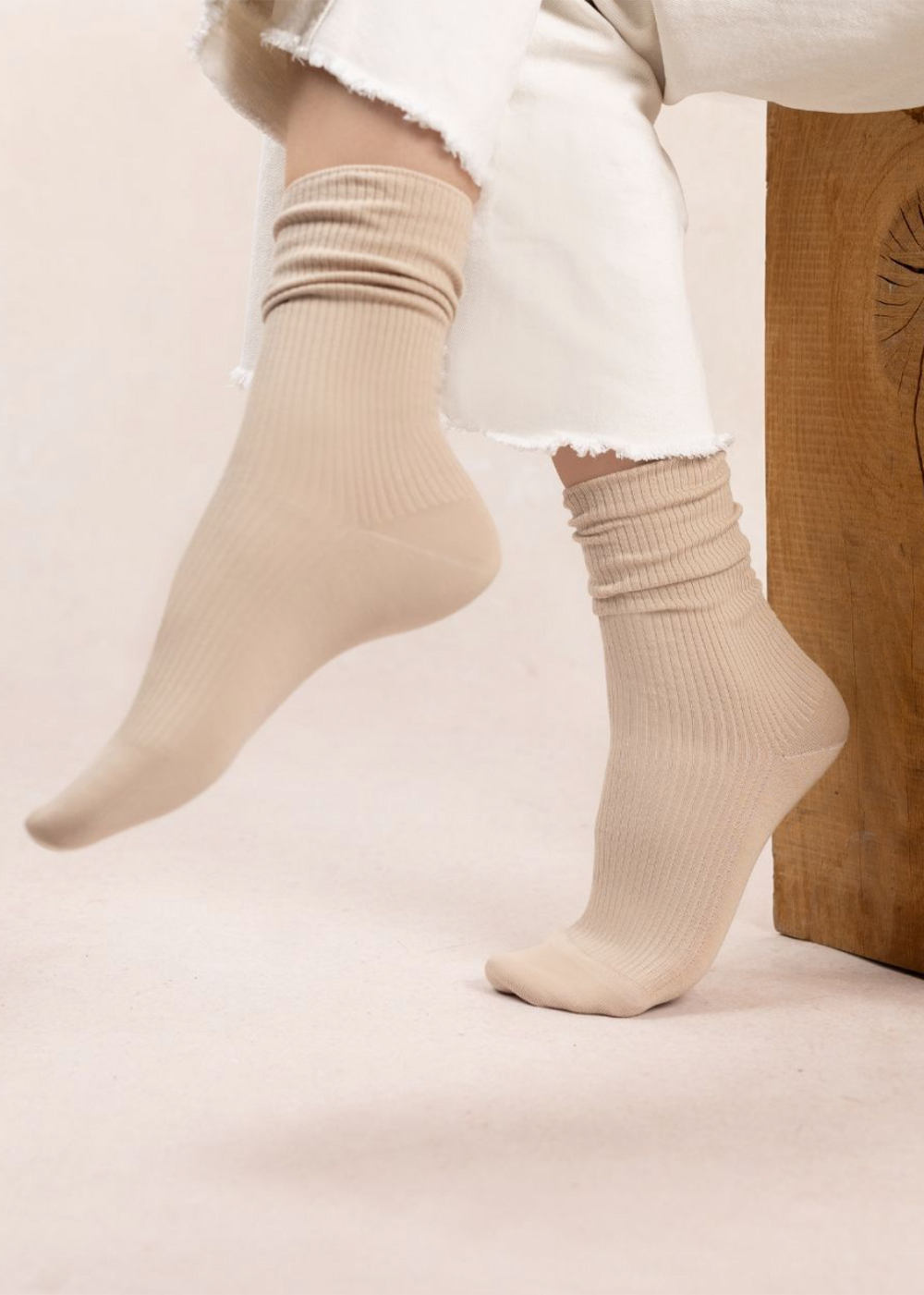 Ribbed Socks - Sand - Bleuforet Canada - Danali - FBU6398