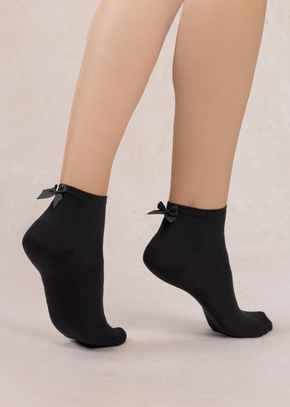 Solid Bow Ankle Socks - Black - Bleuforet Canada - Danali - FBU6604