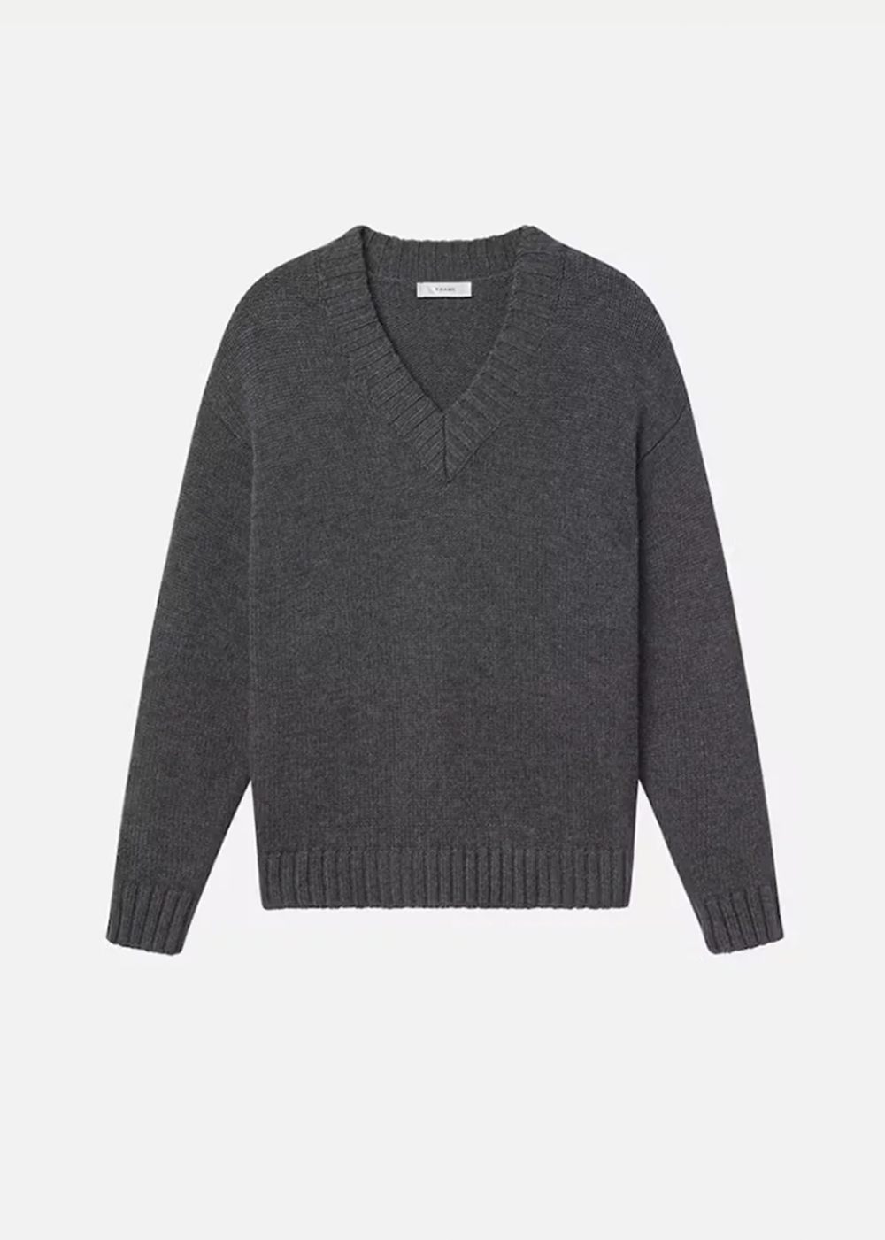 Chunky V-Neck Sweater - Charcoal Heather - FRAME Canada - Danali