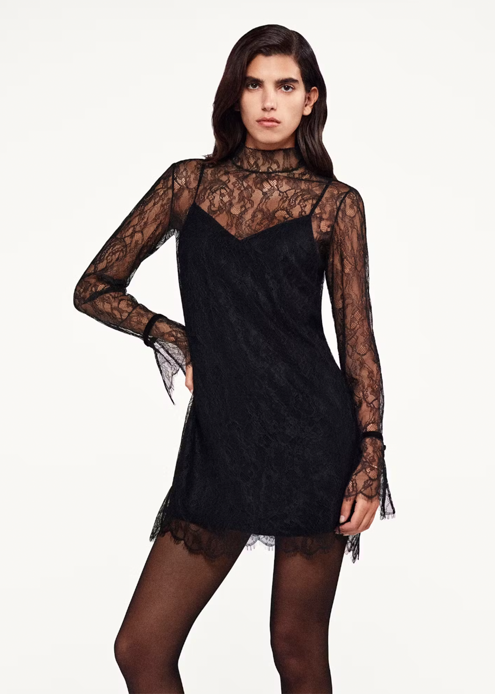 Lace Shift Dress - Black - Frame Canada - Danali