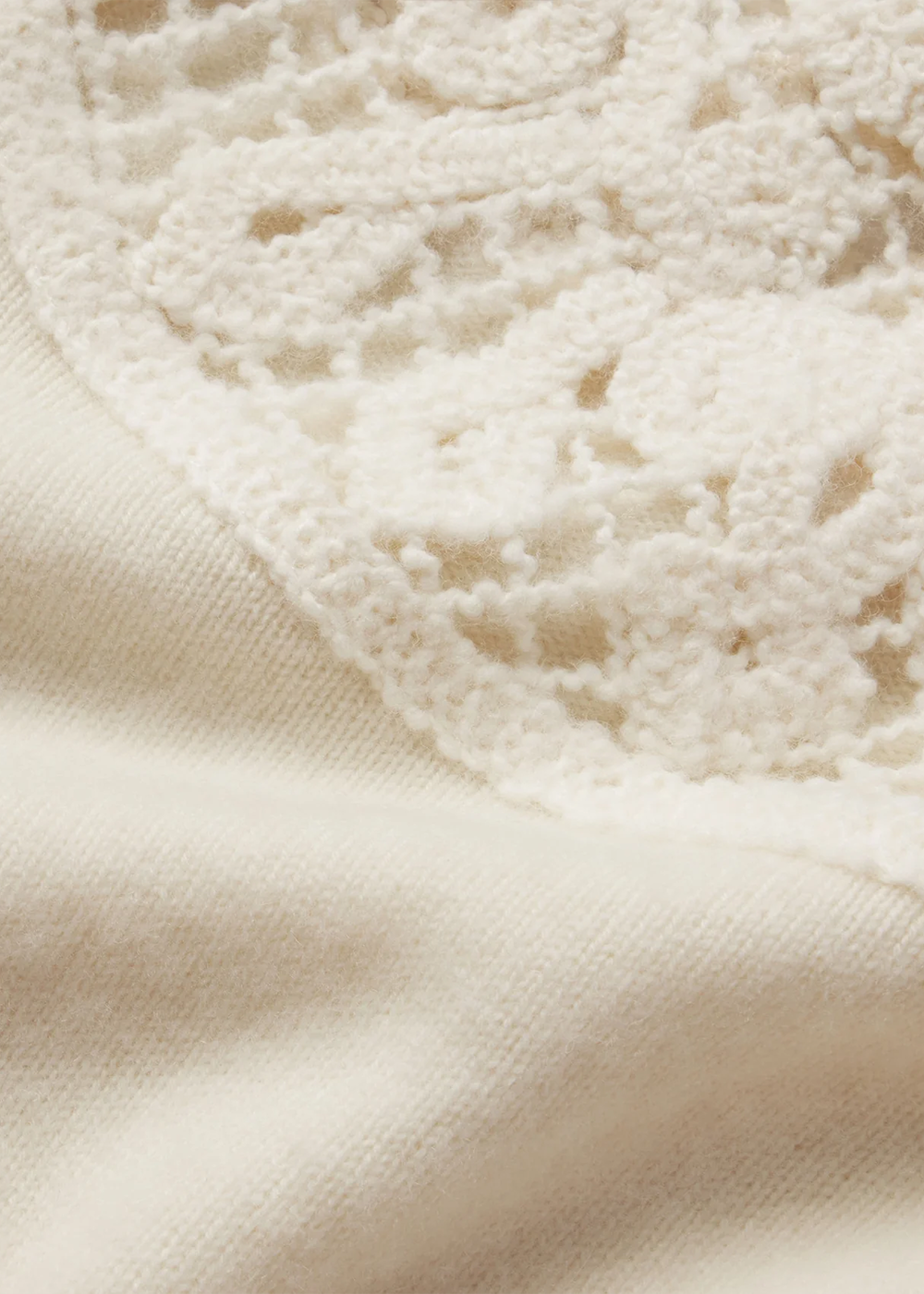 The Lace Gathered Sweater - Cream - FRAME Canada - Danali