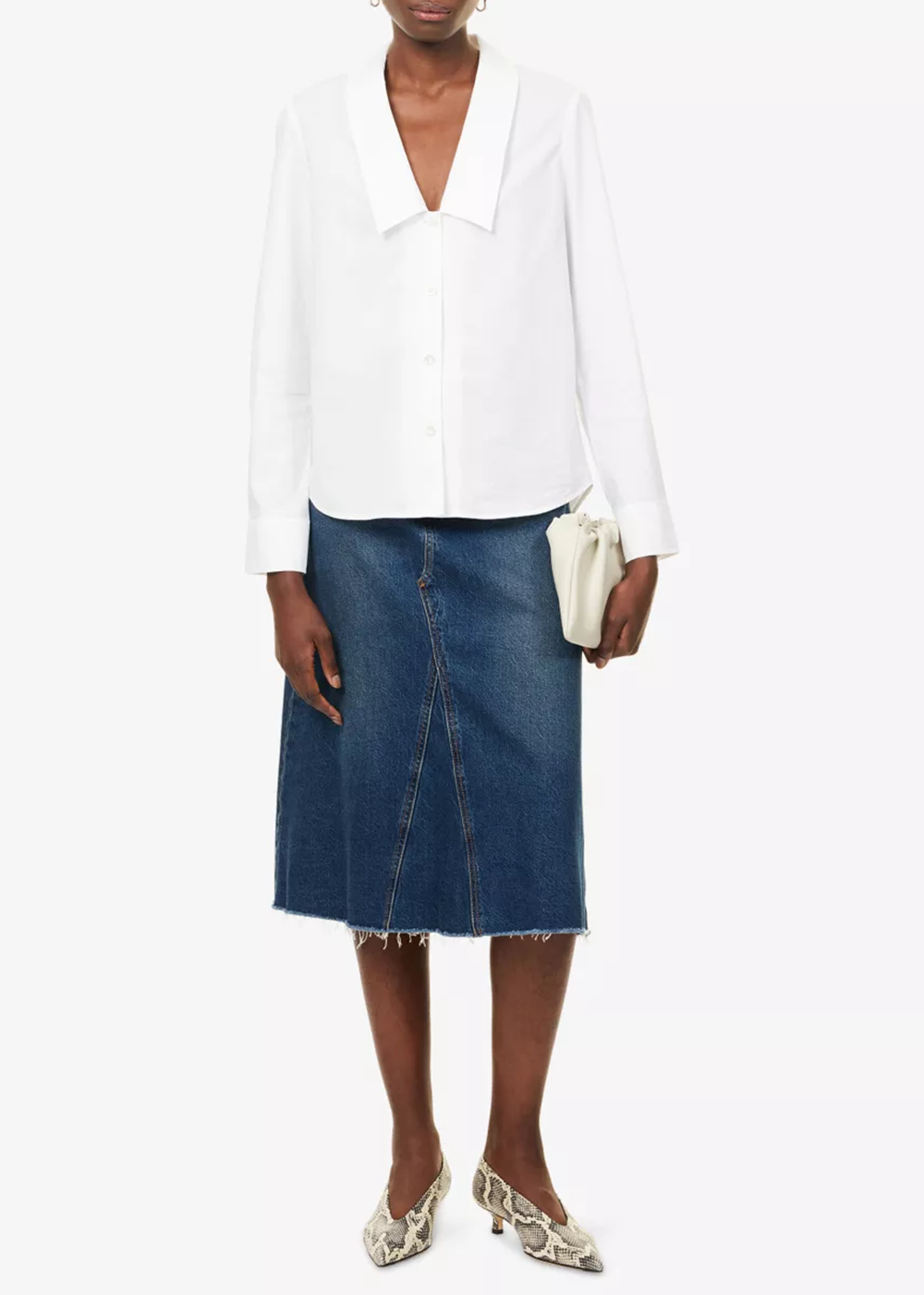 The Low Collar Shirt - White - FRAME Canada - Danali