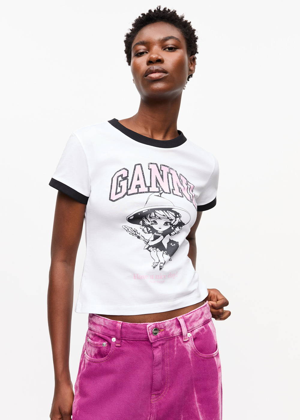 Basic Jersey Witch Small T-Shirt - Bright White - GANNI Canada - Danali