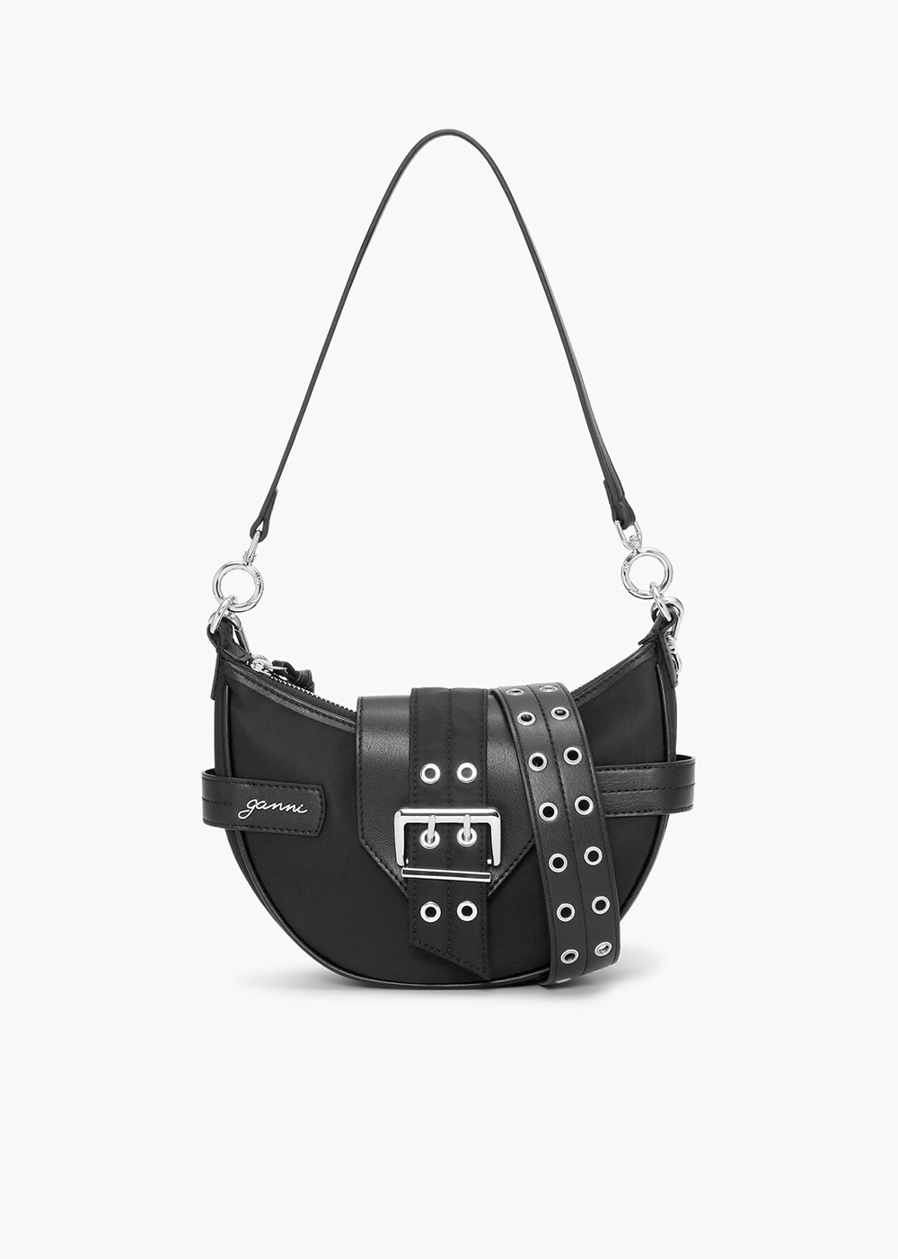 Bucky Bag Small Nylon Crossbody - Black - GANNI Canada - Danali