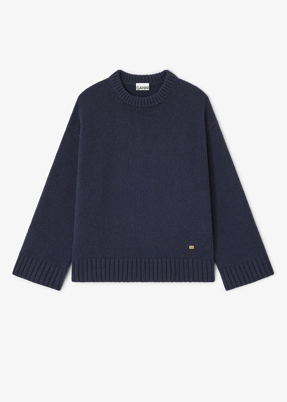 Chunky Wool Mix Sweater - Sky Captain - GANNI Canada - Danali