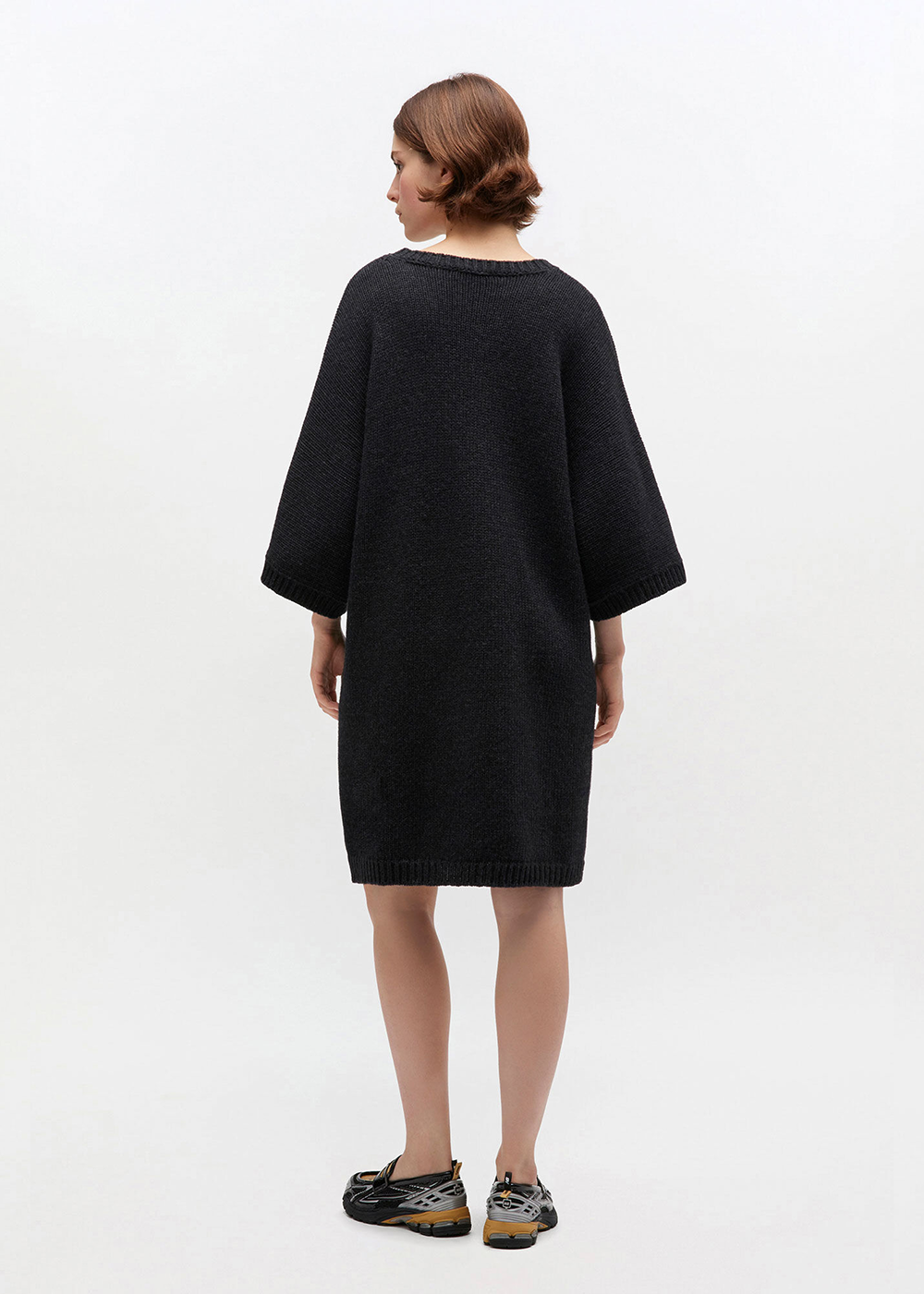 Chunky Wool Mix T-Shirt Dress - Phantom - GANNI Canada - Danali