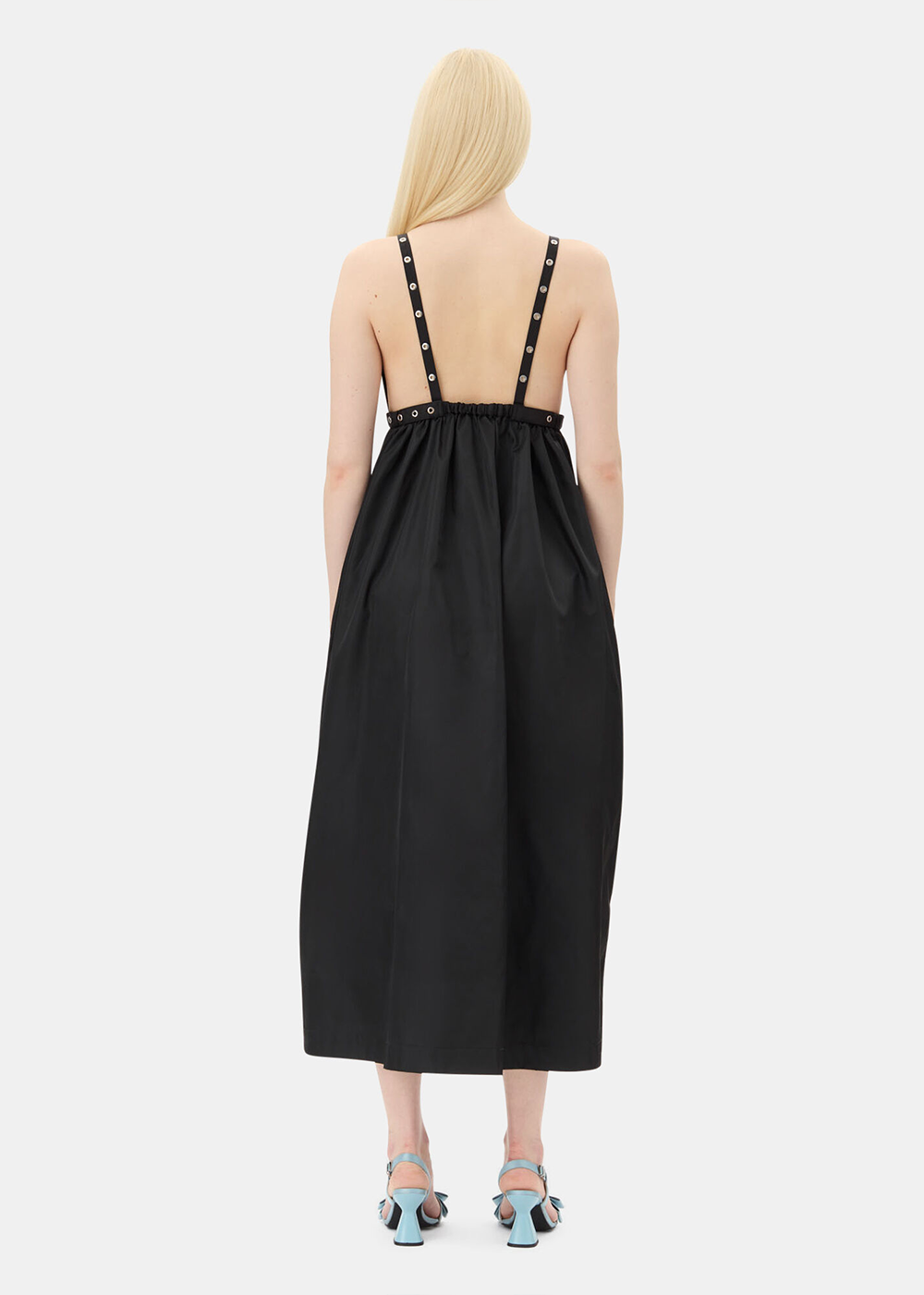 Duchesse Nylon Strap Dress - Black - GANNI Canada - Danali