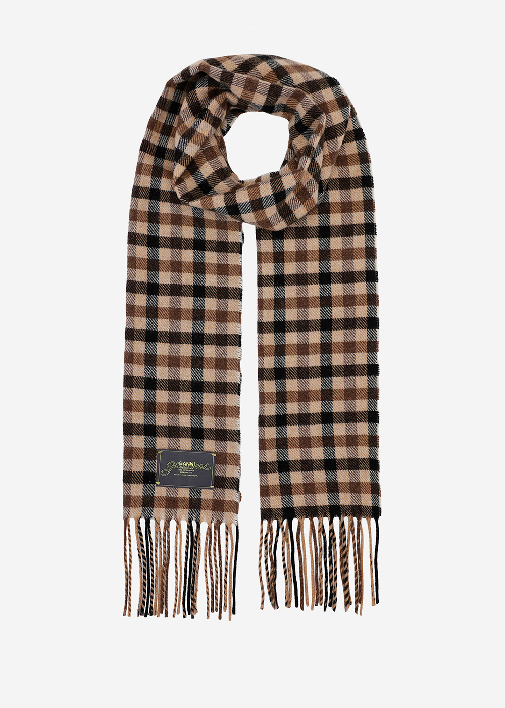 Graphic Wool Scarf - Chicory Coffee - GANNI Canada - Danali