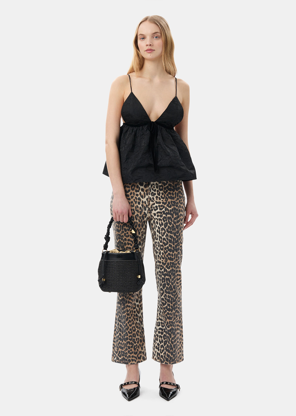 Leopard Betzy Cropped Jeans - Leopard - GANNI Canada - Danali