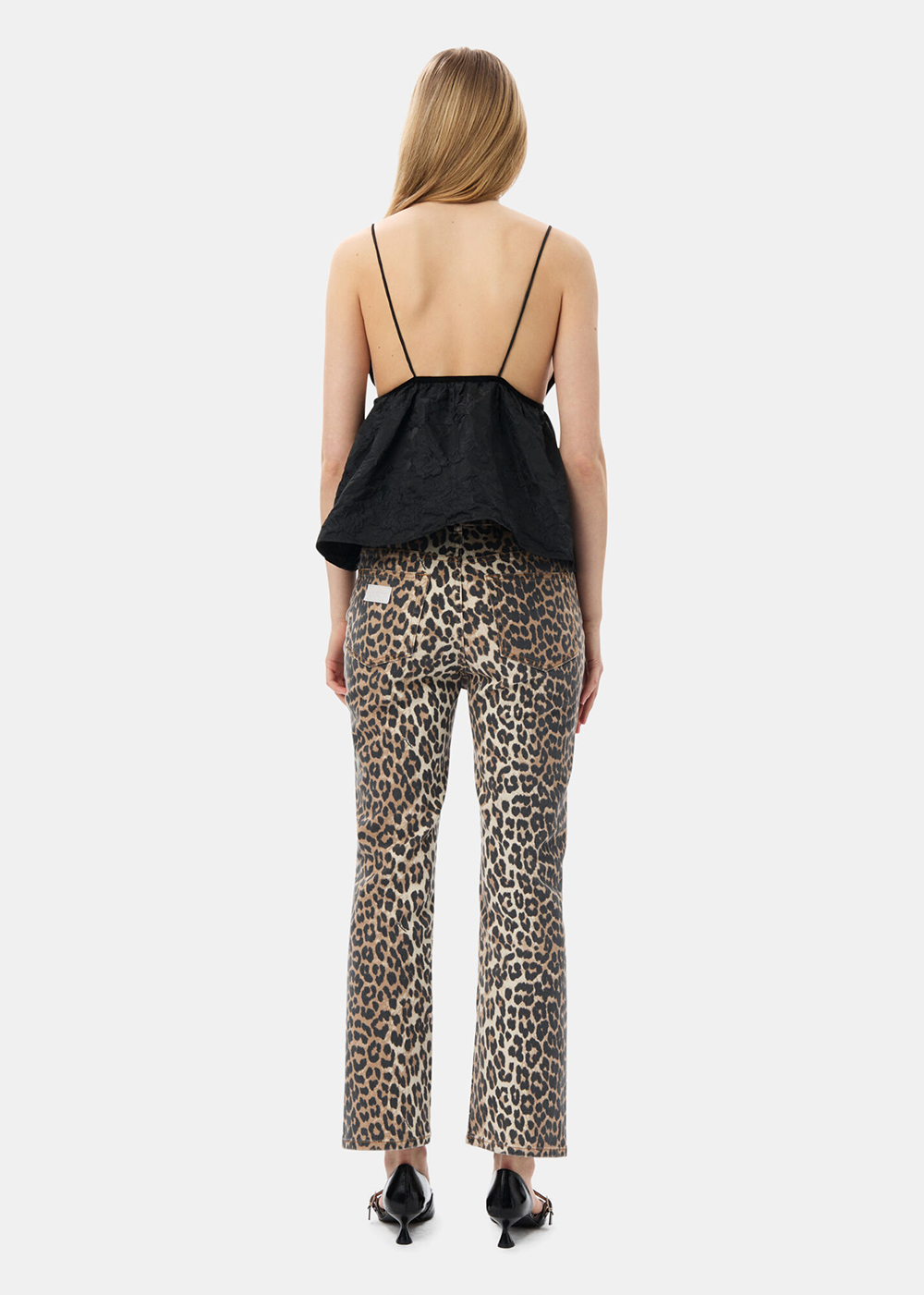 Leopard Betzy Cropped Jeans - Leopard - GANNI Canada - Danali