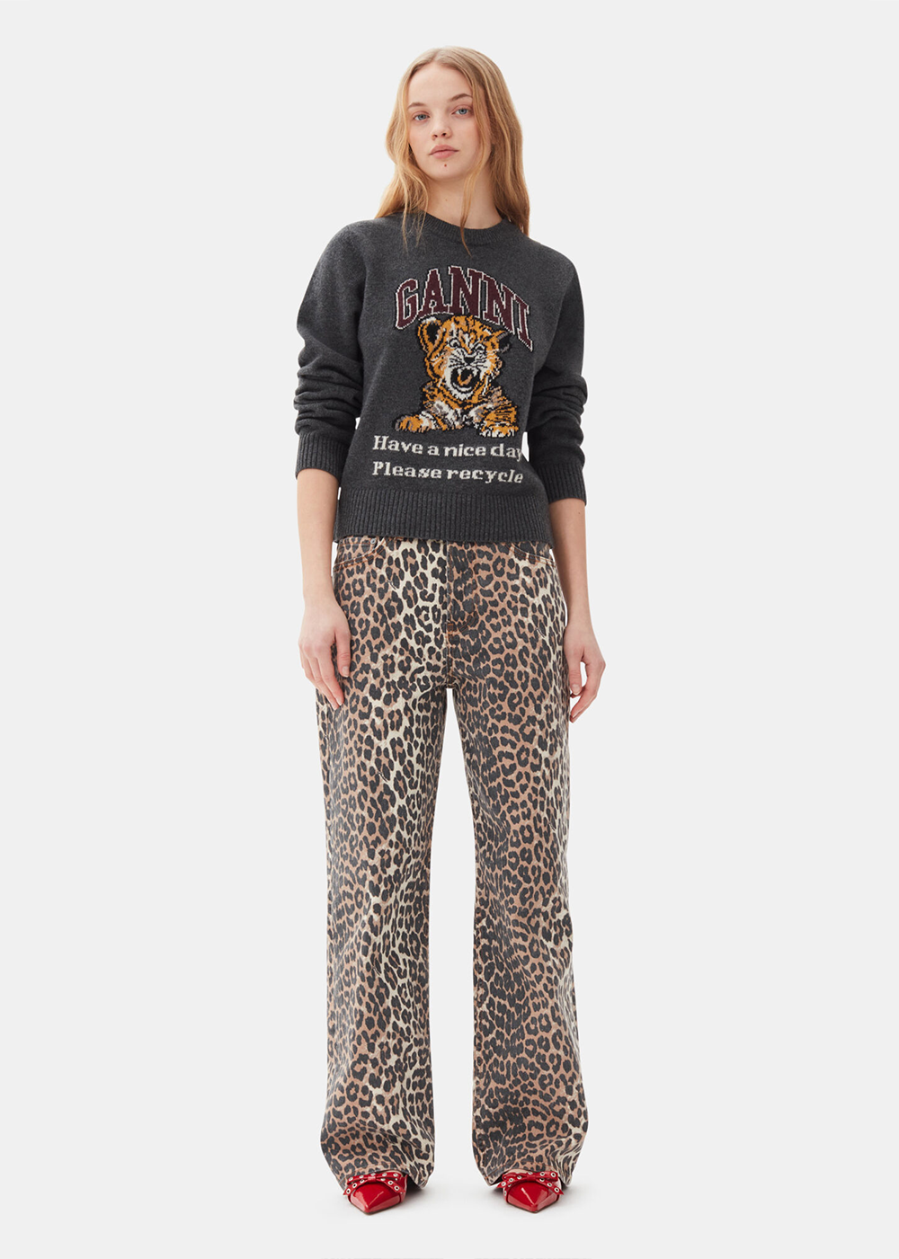 Leopard Print Izey Denim - Leopard - GANNI Canada - Danali