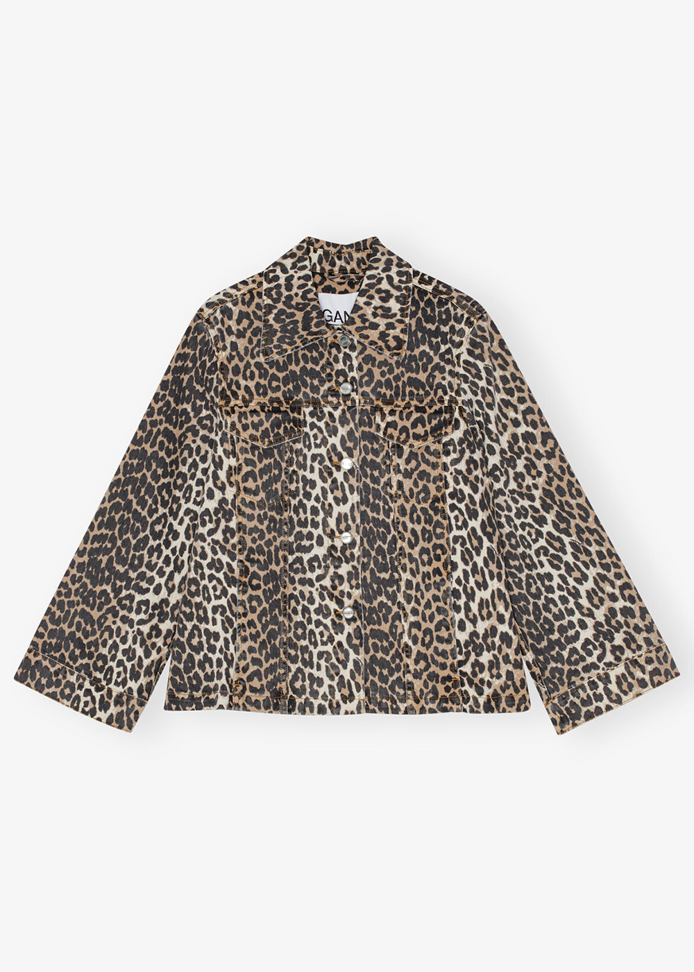 Leopard Printed Denim Jacket - Leopard - GANNI Canada - Danali