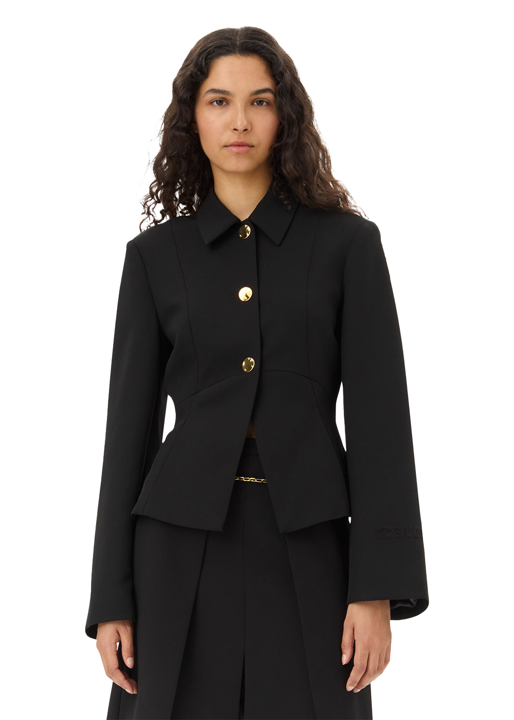 Light Twill Suiting Blazer - Black - GANNI Canada - Danali