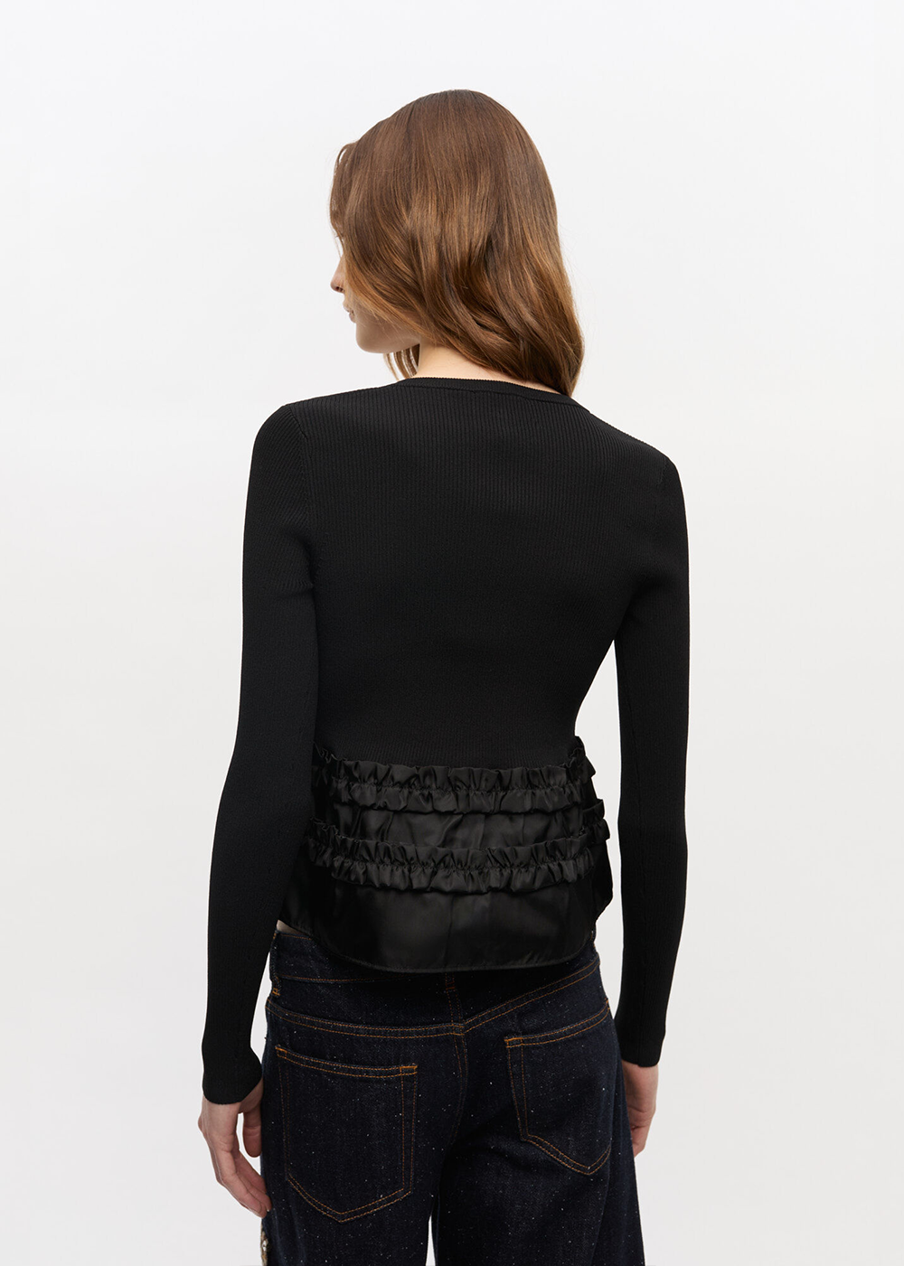 Melange Rib Knit Cardigan - Black - GANNI Canada - Danali