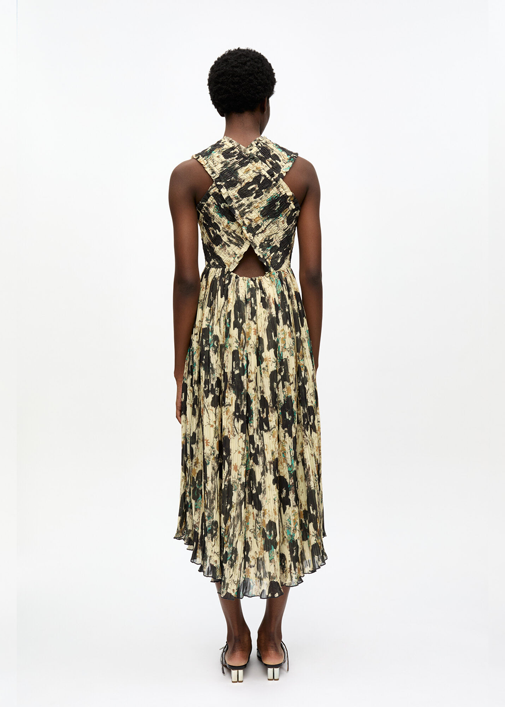 Printed Pleats Smock Midi Dress - Afterglow - GANNI Canada - Danali