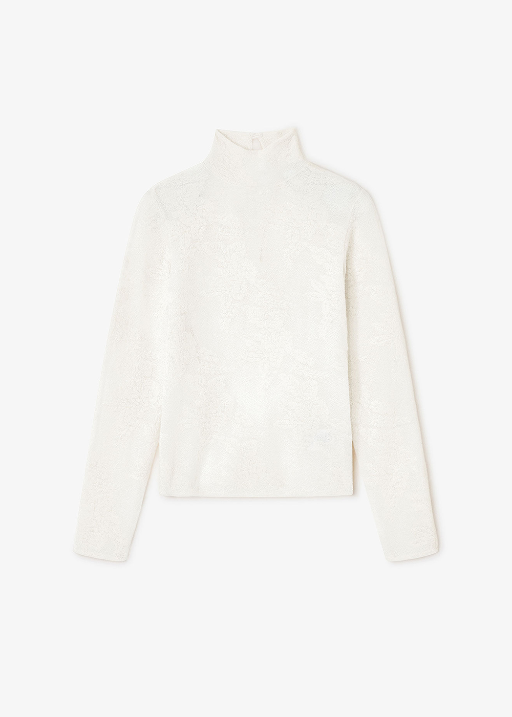 Sheer Flower Jacquard Mockneck - Egret - GANNI Canada - Danali