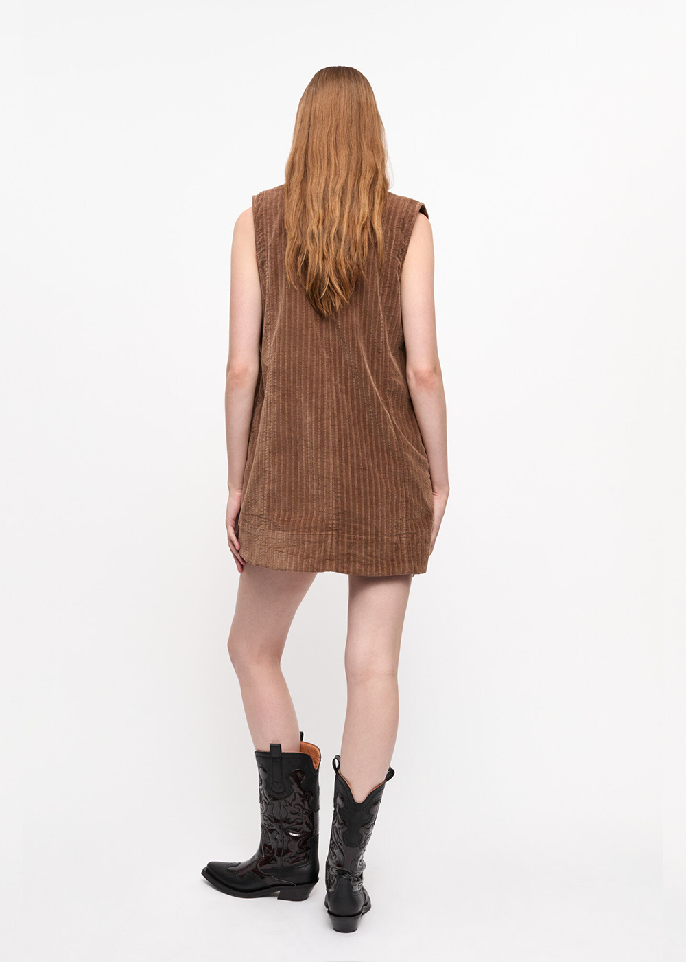 Stretch Corduroy Mini Dress - Rain Drum  - GANNI Canada - Danali
