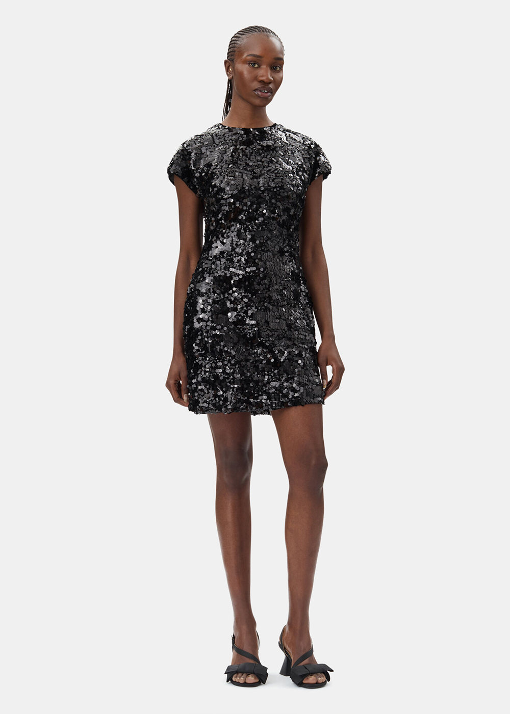 Velvet Sequins Mini Dress - Black - GANNI Canada - Danali