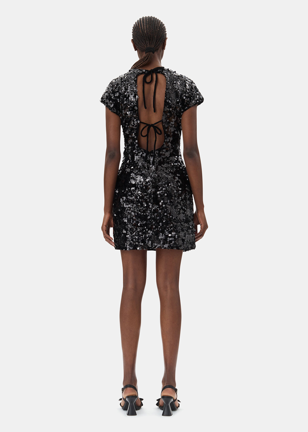 Velvet Sequins Mini Dress - Black - GANNI Canada - Danali