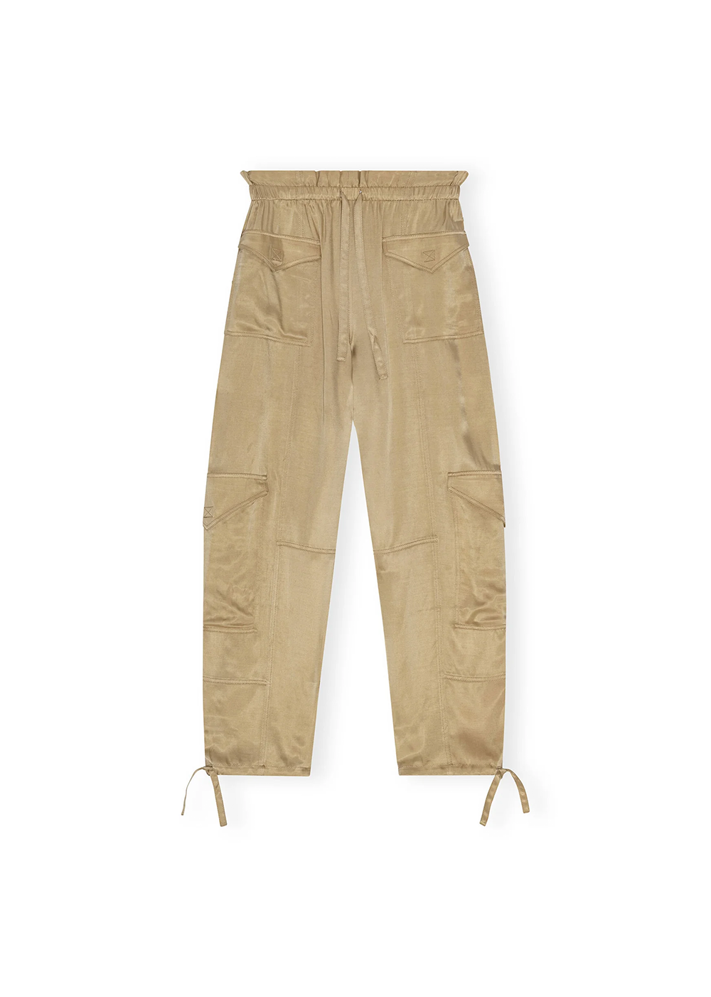 Washed Satin Pants - Safari - GANNI Canada - Danali