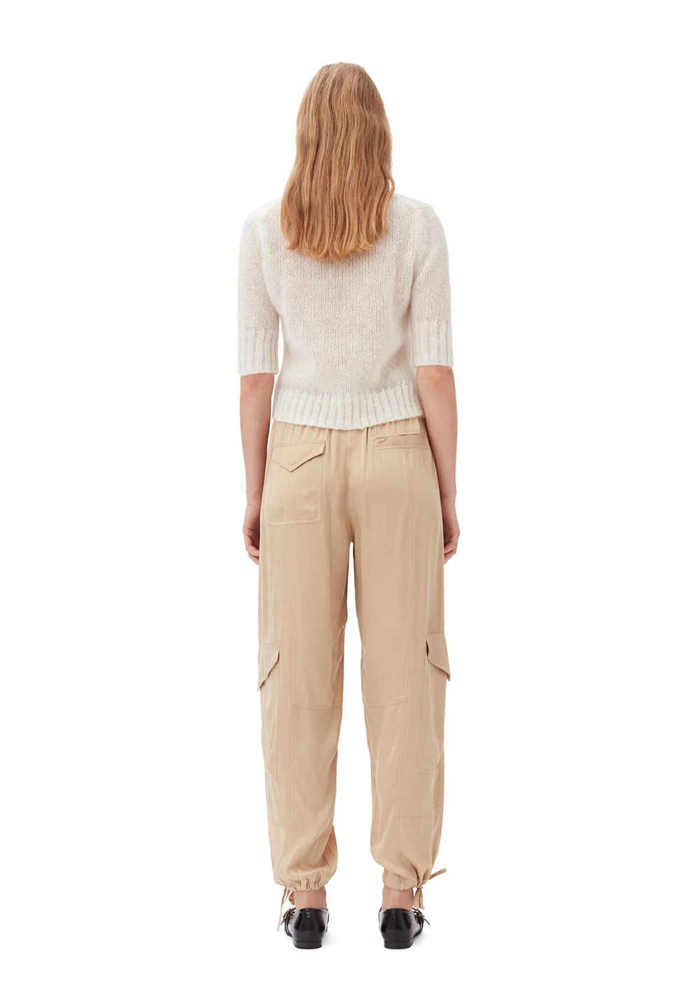 Washed Satin Pants - Safari - GANNI Canada - Danali