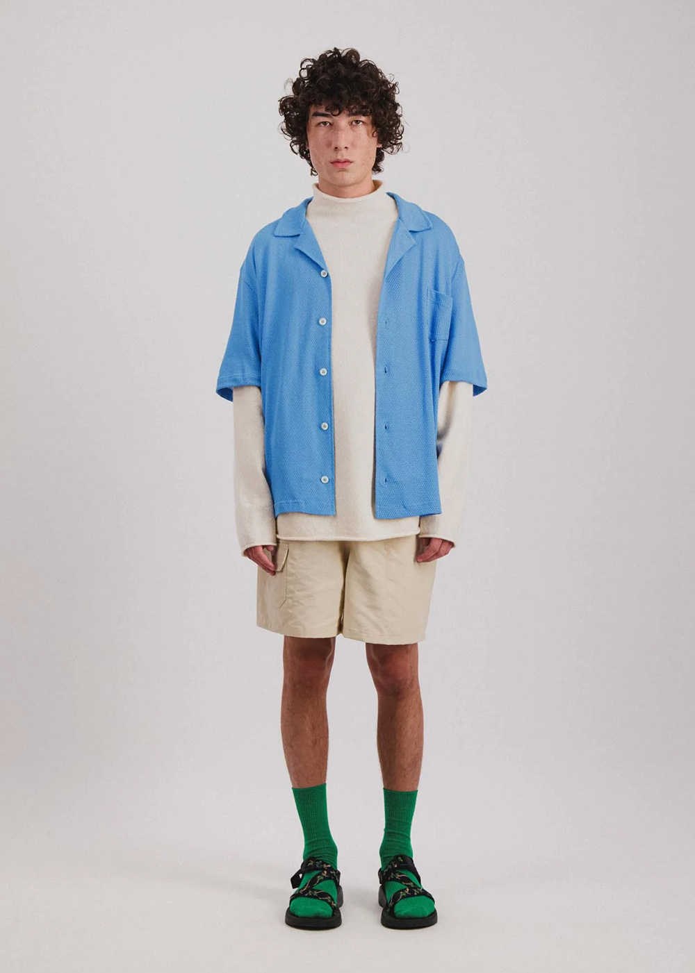 Bass Culture Mesh Short Sleeve Shirt - Malibu - Howlin Knitwear Canada - Danali