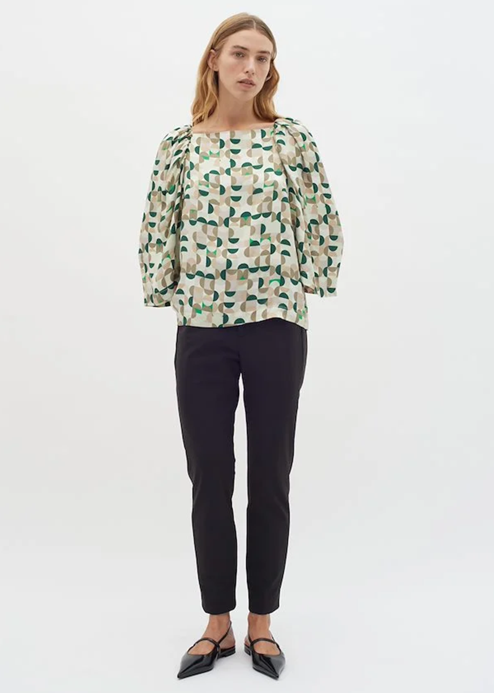 Beril Geometric Blouse - Green - InWear Canada - Danali