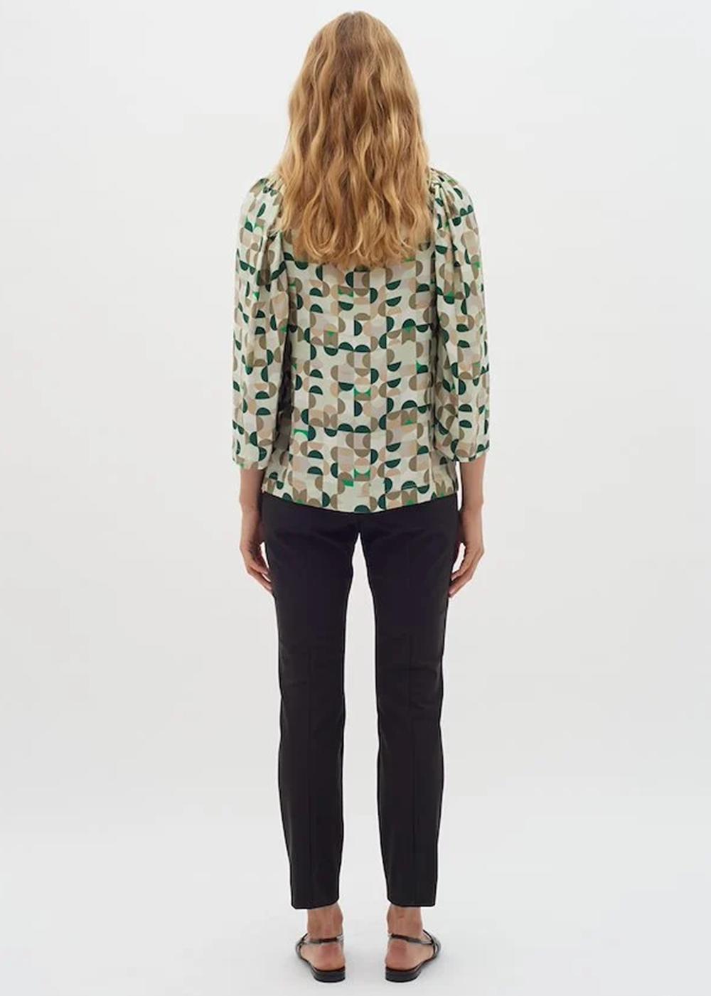 Beril Geometric Blouse - Green - InWear Canada - Danali