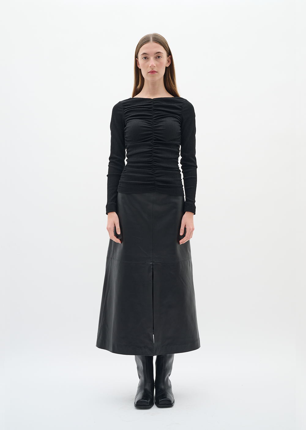 Brodia Leather Skirt - Black - InWear Canada - Danali