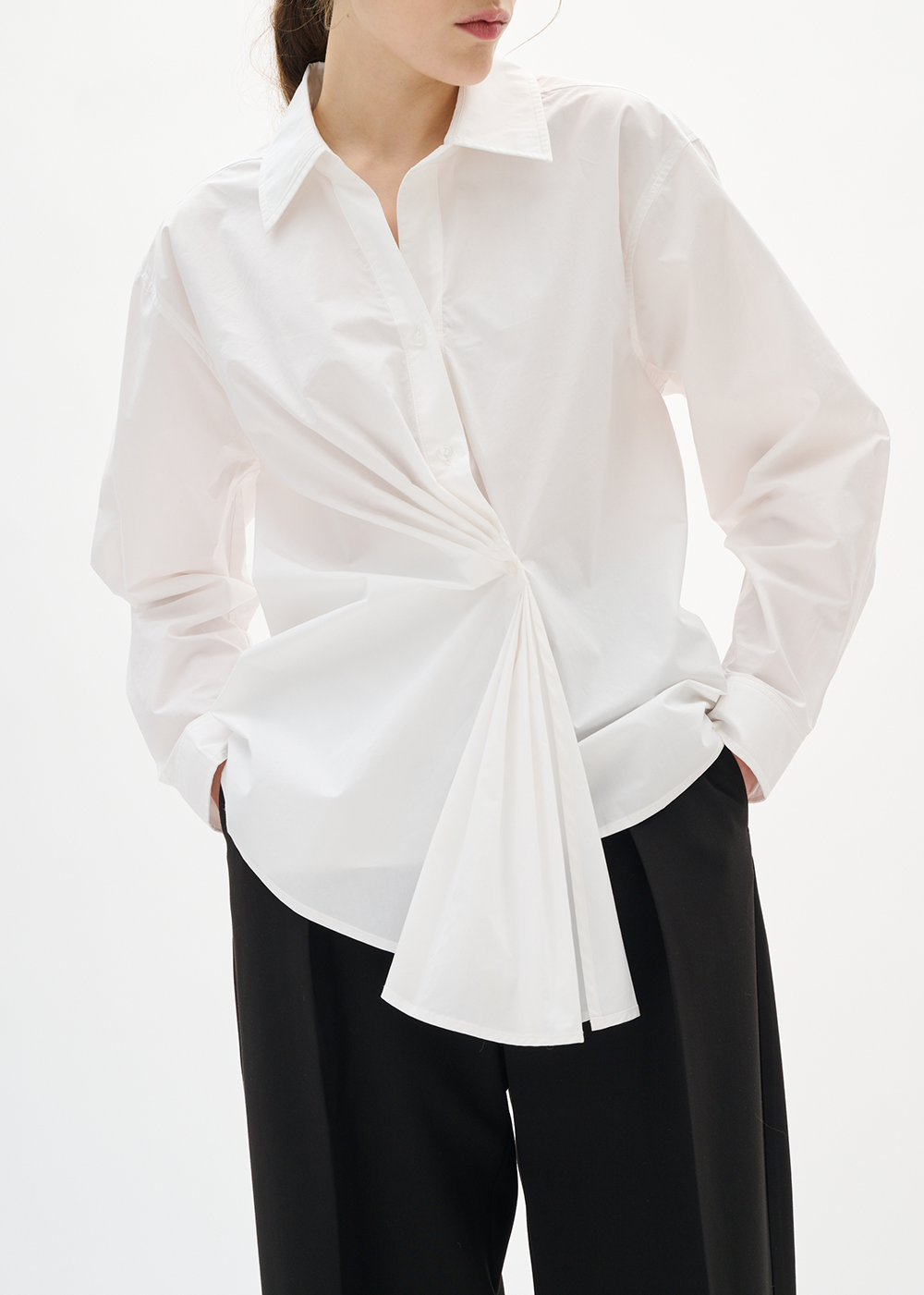 Dallas Pleated Shirt - Pure White - InWear Canada - Danali